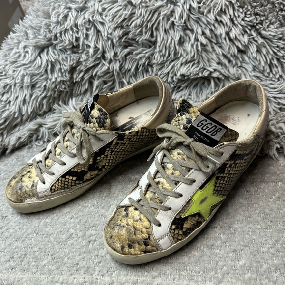 Golden Goose Superstar Sneakers Size 10 Snake Embossed - Picture 12 of 15
